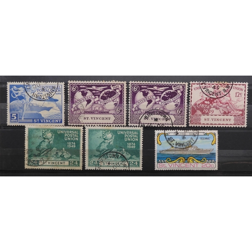7176 - ST VINCENT a collection on 2 stock book pages to include what appears to be sg11 1/- slate grey used... 