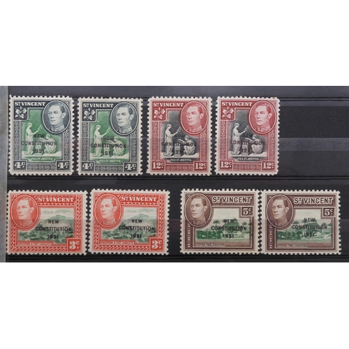 7176 - ST VINCENT a collection on 2 stock book pages to include what appears to be sg11 1/- slate grey used... 
