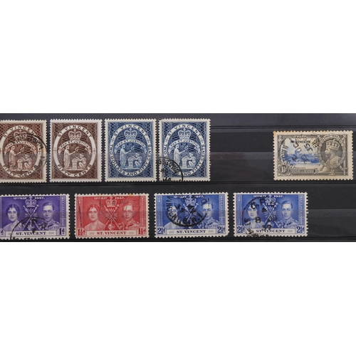 7176 - ST VINCENT a collection on 2 stock book pages to include what appears to be sg11 1/- slate grey used... 