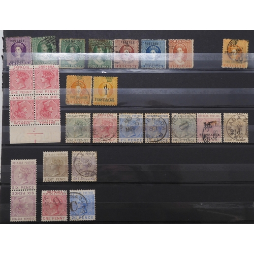 7178 - GRENADA various&nbsp;Victorian mint and used to include tet-beche 1d double pair and tete-beche 6d, ... 