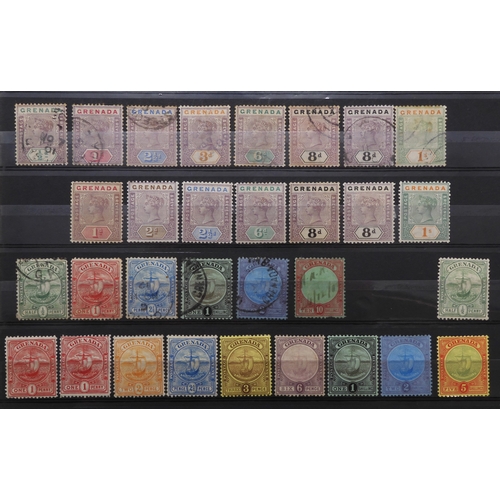 7178 - GRENADA various&nbsp;Victorian mint and used to include tet-beche 1d double pair and tete-beche 6d, ... 