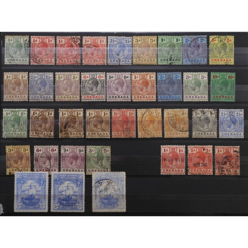 7178 - GRENADA various&nbsp;Victorian mint and used to include tet-beche 1d double pair and tete-beche 6d, ... 