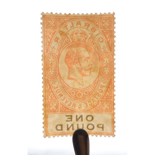 7156 - GIBRALTAR George V 1925 set 1/- to £1 sg102 to sg107 mint, note 5/- with horizontal crease, £1 extra... 