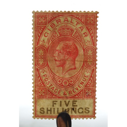 7156 - GIBRALTAR George V 1925 set 1/- to £1 sg102 to sg107 mint, note 5/- with horizontal crease, £1 extra... 