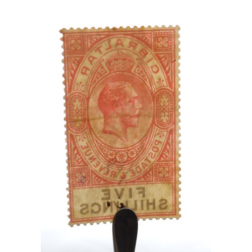 7156 - GIBRALTAR George V 1925 set 1/- to £1 sg102 to sg107 mint, note 5/- with horizontal crease, £1 extra... 