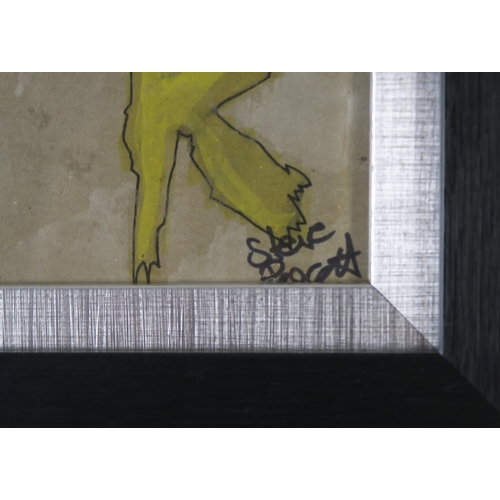 2595 - SEX PISTOLS INTERESTThree Steve Prescot original signed illustrations, two depicting the Sex Pistols... 
