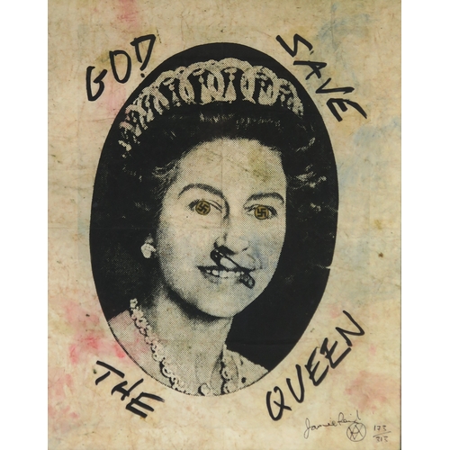 2596 - SEX PISTOLS INTERESTJamie Reid- Queen Elizabeth II ('God Save the Queen'), signed and numbered 173/3... 