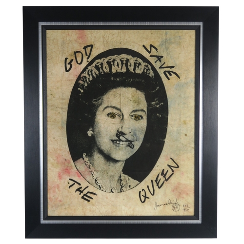 2596 - SEX PISTOLS INTERESTJamie Reid- Queen Elizabeth II ('God Save the Queen'), signed and numbered 173/3... 