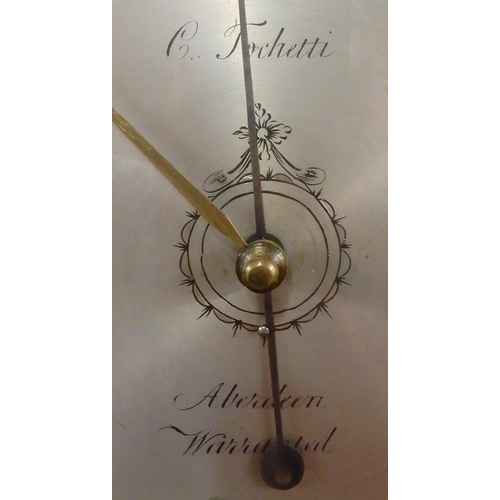 30A - A 19th century mahogany and satinwood inlaid C Tochetti, Aberdeen barometer/thermometer, 97cm High