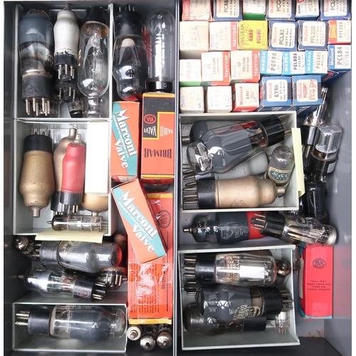 8060 - A Large quantity of Valves organised in a large metal cabinetPlease note: This lot is sold as seen. ... 
