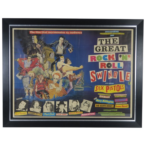 2584D - THE GREAT ROCK N ROLL SWINDLE (1980) Foyer Poster, framed 75cm x 101cm, artwork by M. Hirsch... 