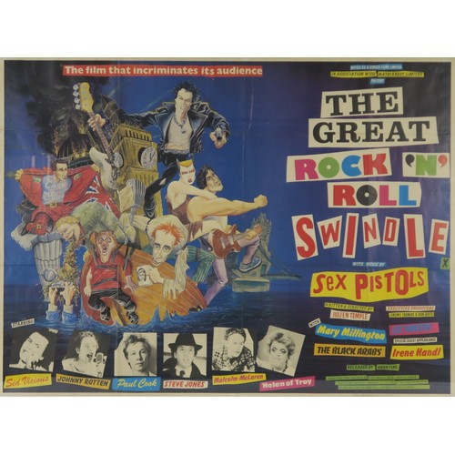 2584D - THE GREAT ROCK N ROLL SWINDLE (1980) Foyer Poster, framed 75cm x 101cm, artwork by M. Hirsch... 