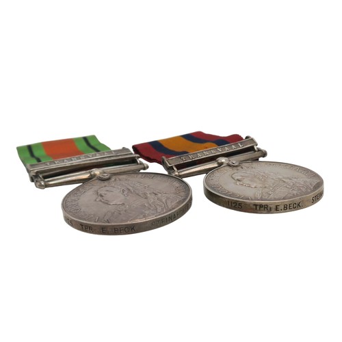 2502 - A GROUP OF VICTORIAN AND LATER MEDALSComprising two Queen’s South Africa Medals, one with Transvaal ... 