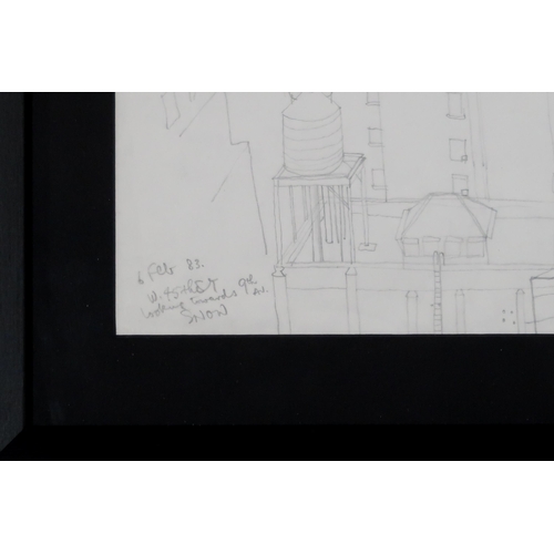 2900 - † JOHN BYRNE RSA (SCOTTISH 1940-2023)W.45th STREET LOOKING TOWARDS 9th AVENUE, SNOW (NEW YORK)Pencil... 