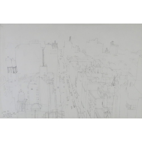 2900 - † JOHN BYRNE RSA (SCOTTISH 1940-2023)W.45th STREET LOOKING TOWARDS 9th AVENUE, SNOW (NEW YORK)Pencil... 