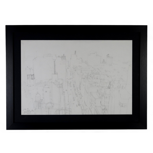 2900 - † JOHN BYRNE RSA (SCOTTISH 1940-2023)W.45th STREET LOOKING TOWARDS 9th AVENUE, SNOW (NEW YORK)Pencil... 