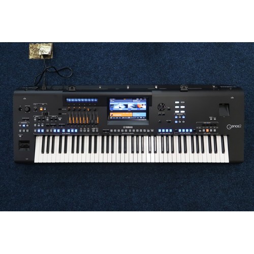 2604 - A YAMAHA GENOS2 76-KEY ARRANGER WORKSTATION KEYBOARD with an instruction manual and CD, and a Yamaha... 