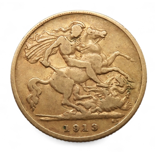 5013 - GEORGE V (1910-1936) ½ Sovereign 1913Obversebust of King George V facing left legend around GEORGIVS... 