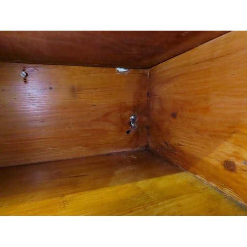 2003 - A 19TH CENTURY SCOTTISH PINE FARM HOUSE KITCHEN DRESSERwith central pair of cabinet doors flanked by... 