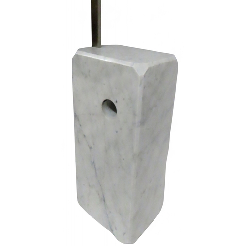 2132 - A 20TH CENTURY FLOS ARCO STANDARD ARC LAMPwith two piece chromed dome shade with pierced back on bru... 