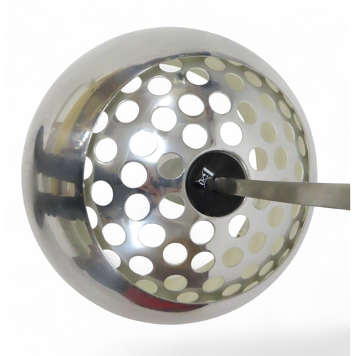 2132 - A 20TH CENTURY FLOS ARCO STANDARD ARC LAMPwith two piece chromed dome shade with pierced back on bru... 