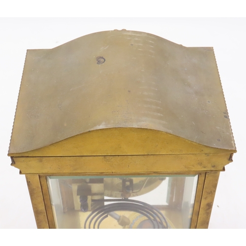 2163 - A FRENCH 19TH CENTURY CHAMPLEVE AND GILT BRASS MANTLE CLOCKthe white enamelled dial with Arabic nume... 