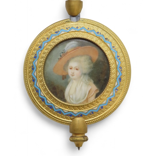 2163 - A FRENCH 19TH CENTURY CHAMPLEVE AND GILT BRASS MANTLE CLOCKthe white enamelled dial with Arabic nume... 