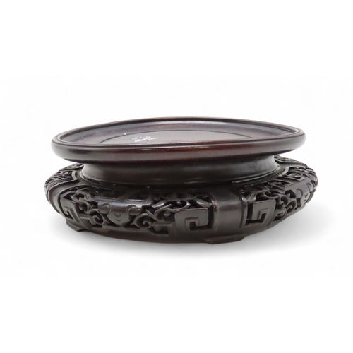 2280 - A CHINESE PEWTER GINGER JARDecorated with brass in relief with birds, 18cm high and with Zitan carve... 