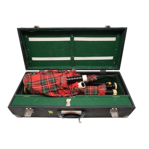 553 - SCOTTISH BAGPIPES blackwood with ivory mounts, including a R R Hardie chanter, a Henderson chanter a... 