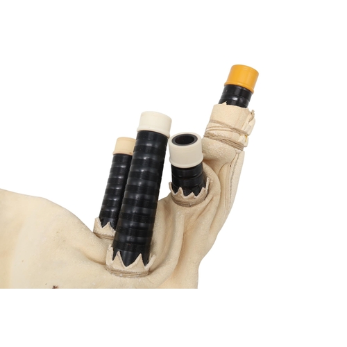 553 - SCOTTISH BAGPIPES blackwood with ivory mounts, including a R R Hardie chanter, a Henderson chanter a... 