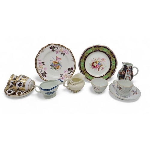 2190 - A WORCESTER PRESS-MOULDED STRAP FLUTE FLORAL SAUCEBOATwith crescent mark, a First Period Worcester I... 