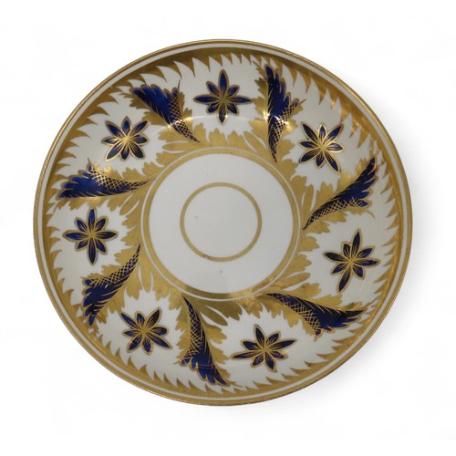 2190 - A WORCESTER PRESS-MOULDED STRAP FLUTE FLORAL SAUCEBOATwith crescent mark, a First Period Worcester I... 