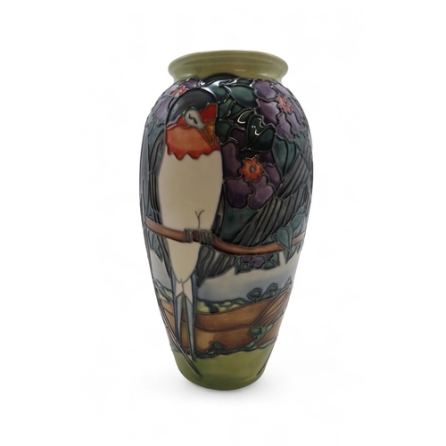 2191 - A MOORCROFT SWALLOWS VASEdesigned by Rachel Bishop, limited edition 369/500, dated 1997, impressed a... 