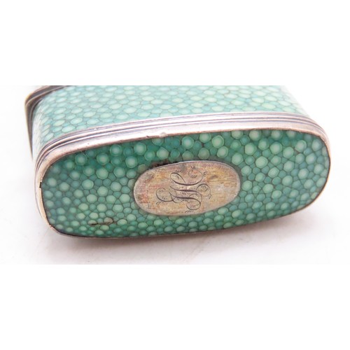 2338 - A 19TH CENTURY SHAGREEN & WHITE METAL GEOMETRY NECESSAIREcomprising a part-set of instruments, t... 