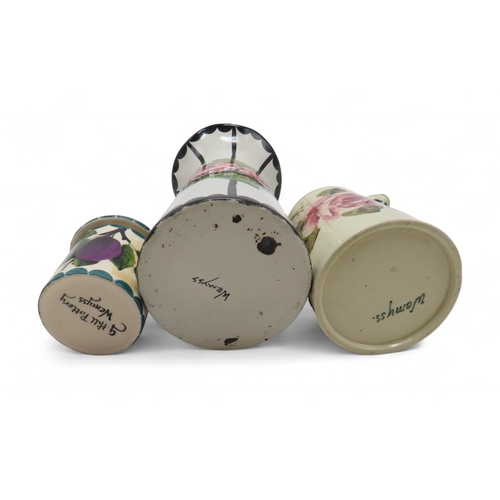 2209 - A COLLECTION OF WEMYSS CABBAGE ROSE POTTERYincluding a Lady Eva vase, 15.5cm high, a tall vase with ... 