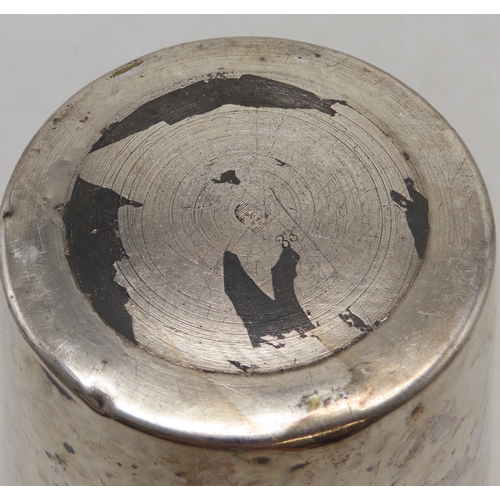 2214 - A WMF SILVER PLATED VASEwith a band of flowers above a hammered body, 26cm high... 