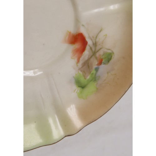 2210 - NAUTILUS PORCELAIN COFFEE WARESdecorated with poppies, comprising six cups, twelve saucers, nine pla... 