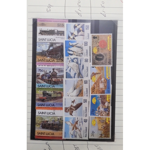 7036 - Box with World Stamps etc Inc. 4 Approval Books with noted 1983 & 4 French Red Cross Booklets, P... 