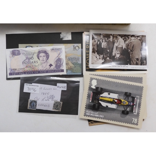 7036 - Box with World Stamps etc Inc. 4 Approval Books with noted 1983 & 4 French Red Cross Booklets, P... 