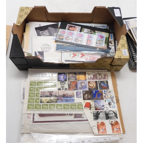 7036 - Box with World Stamps etc Inc. 4 Approval Books with noted 1983 & 4 French Red Cross Booklets, P... 