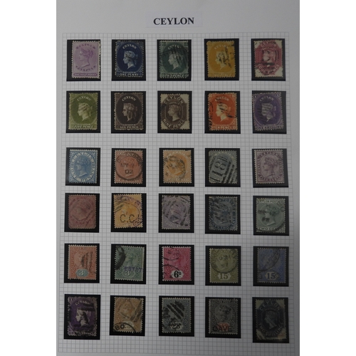 7056 - Commonwealth Collection on 19 pages inc. good Ceylon with SG 48 & 61 mint, Chalon Heads tu 2/- u... 