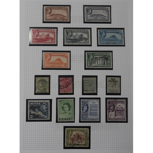 7056 - Commonwealth Collection on 19 pages inc. good Ceylon with SG 48 & 61 mint, Chalon Heads tu 2/- u... 