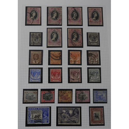 7056 - Commonwealth Collection on 19 pages inc. good Ceylon with SG 48 & 61 mint, Chalon Heads tu 2/- u... 