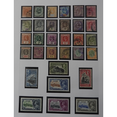 7056 - Commonwealth Collection on 19 pages inc. good Ceylon with SG 48 & 61 mint, Chalon Heads tu 2/- u... 
