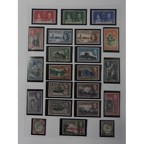 7056 - Commonwealth Collection on 19 pages inc. good Ceylon with SG 48 & 61 mint, Chalon Heads tu 2/- u... 