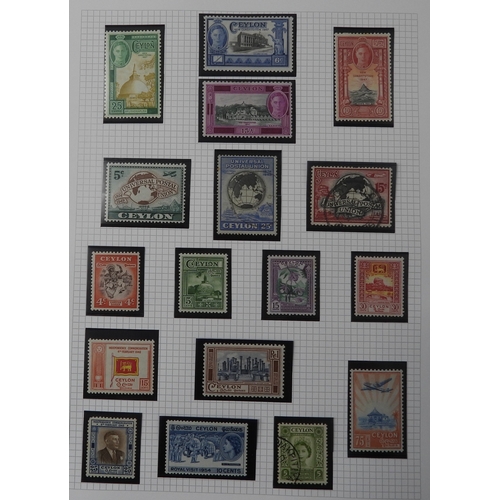 7056 - Commonwealth Collection on 19 pages inc. good Ceylon with SG 48 & 61 mint, Chalon Heads tu 2/- u... 