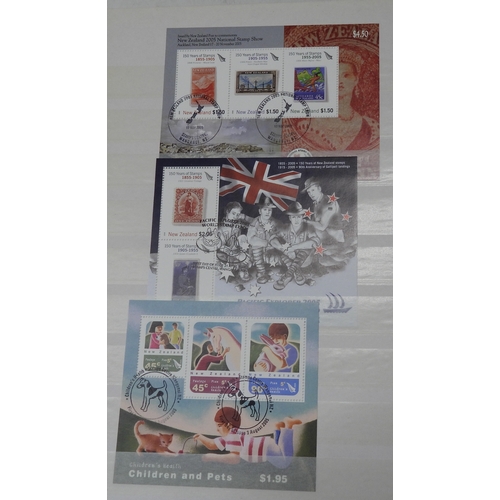 7070 - New Zealand. Collection in 32Page Prinz Stookbook of New Zealand Miniature Sheets, Mainly Used, but ... 