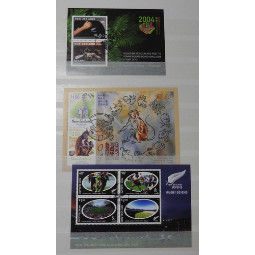 7070 - New Zealand. Collection in 32Page Prinz Stookbook of New Zealand Miniature Sheets, Mainly Used, but ... 