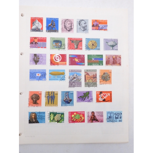 7081 - Switzerland. Collection on leaves of mainly many 100's  used Swis Stamps from 1862 to aprox 1995. in... 