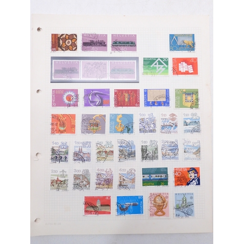 7081 - Switzerland. Collection on leaves of mainly many 100's  used Swis Stamps from 1862 to aprox 1995. in... 